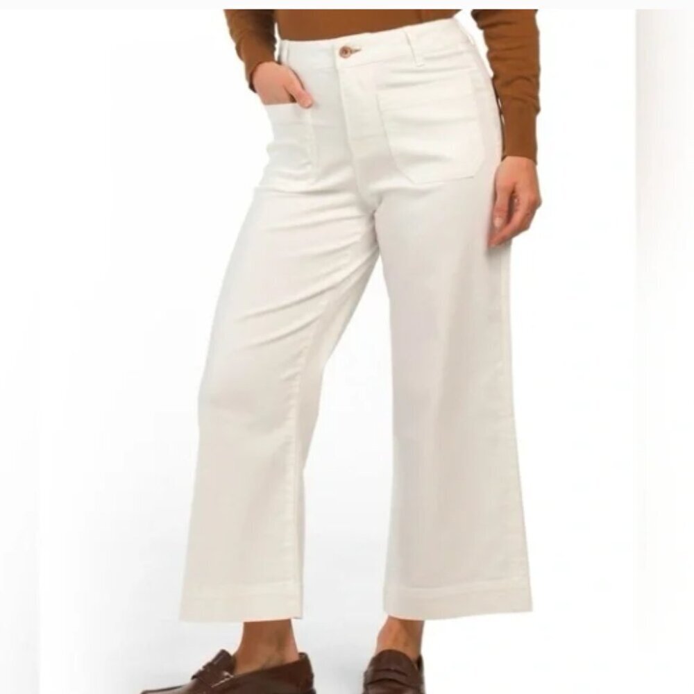 Frye Carly Wide Leg Crop White Pants Women's Size 29/8 Streetwear Minimalist